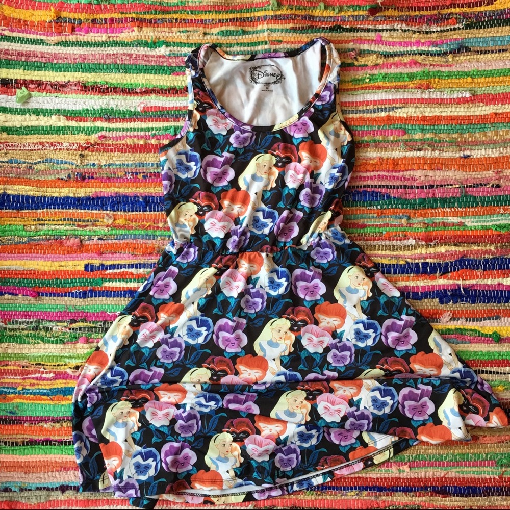 Alice in wonderland garden print dress
